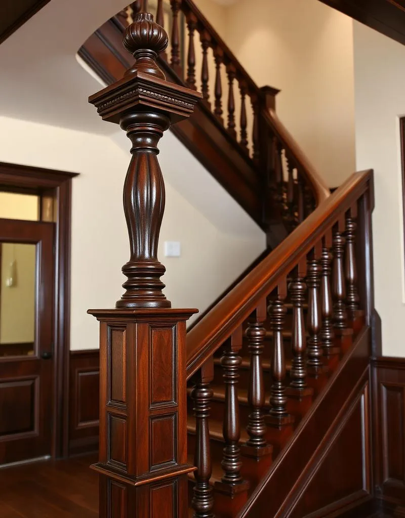 Traditional mahogany staircase
