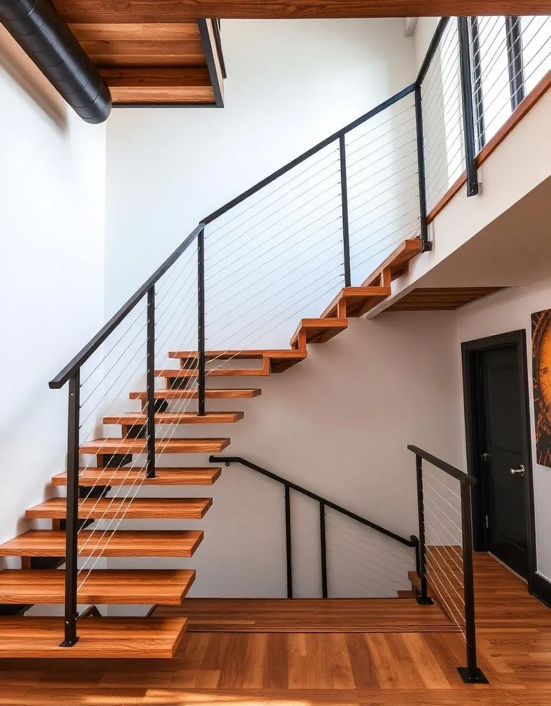 Industrial open-riser staircase